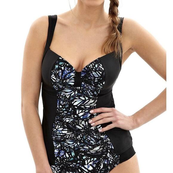 Panache Other - Panache Annalise Underwire Ruched Tankini Butterfly Swim Top Women Sz 32D